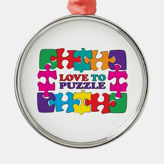 Liefde voor puzzle metalen ornament (Voorkant)