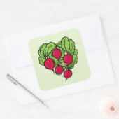 Liefde voor radijs vierkante sticker (Envelop)