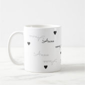 liefde voor schone en duidelijke naam typografie koffiemok (Links)