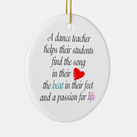 Liefde voor Teach Dance One-Sided Ornament (Rechts)