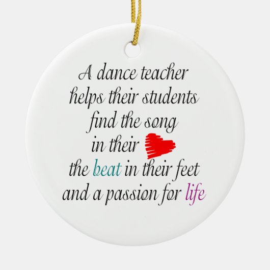 Liefde voor Teach Dance One-Sided Ornament (Voorkant)