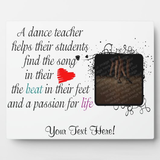 Liefde voor Teach Dance Plaque Fotoplaat (Voorkant)