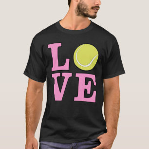 Liefde voor Tennis - Roze Tekst T-shirt