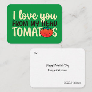 Liefde voor tomaten Funny Pun Cute Valentijnsdag Notitiekaartje
