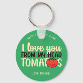 Liefde voor tomaten Funny Pun Cute Valentijnsdag Sleutelhanger