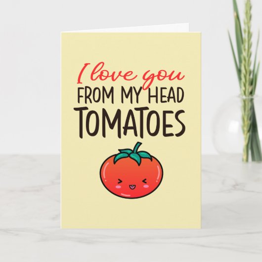 Liefde voor tomaten grappige Valentijnsdag Feestdagen Kaart (Voorkant)