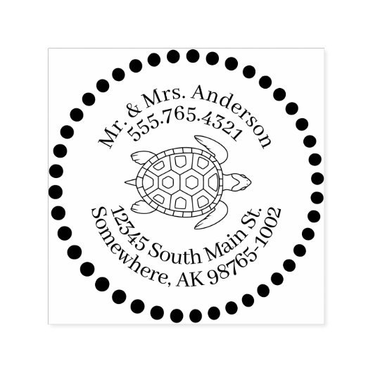 Liefde voor Turtles Persoonlijk Contact Stippen Zelfinktende Stempel (Design)