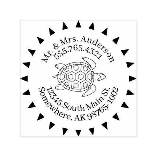 Liefde voor Turtles Persoonlijke Contact Pijlen Zelfinktende Stempel (Design)