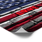 Liefde voor USA graffiti muur kunst. Poster (Hoek)