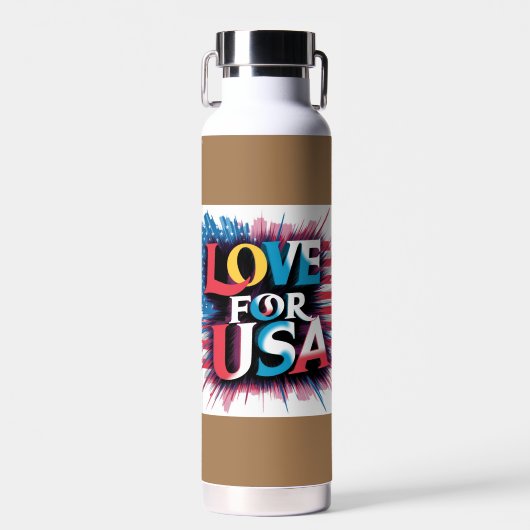 Liefde voor USA Patriotic Water Bottle Waterfles (Voorkant)