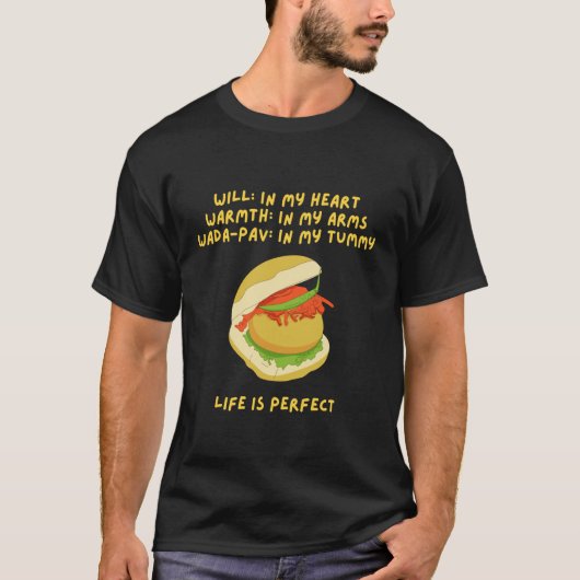 Liefde voor Vada Pav T-shirt (Voorkant)