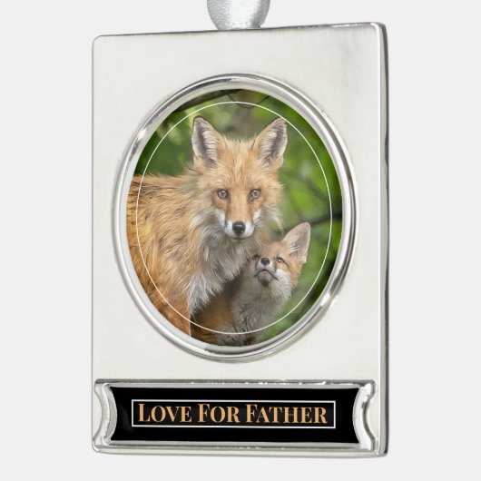 Liefde voor Vader Verzilverd Banner Ornament (Links)