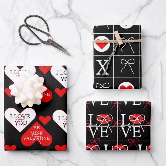 Liefde voor Valentijnsdag  Inpakpapier Vel (Voorkant)