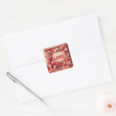 Liefde voor Valentijnsdag Vierkante Sticker (Envelop)