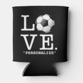 Liefde voor Voetbal Glanzend Voetbal Blikjeskoeler (Voorkant)