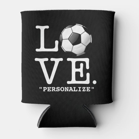 Liefde voor Voetbal Glanzend Voetbal Blikjeskoeler (Voorkant)