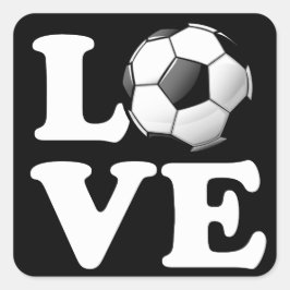 Liefde voor Voetbal Glanzend Voetbal Vierkante Sticker