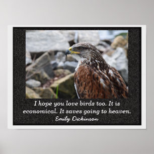 Liefde voor vogels - Emily Dickinson citaat - afdr Poster