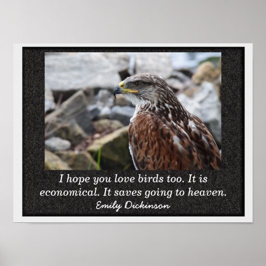 Liefde voor vogels - Emily Dickinson citaat - afdr Poster (Voorkant)