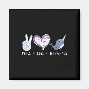 Liefde voor vrede narwal voor meisjes jongens kind magneet