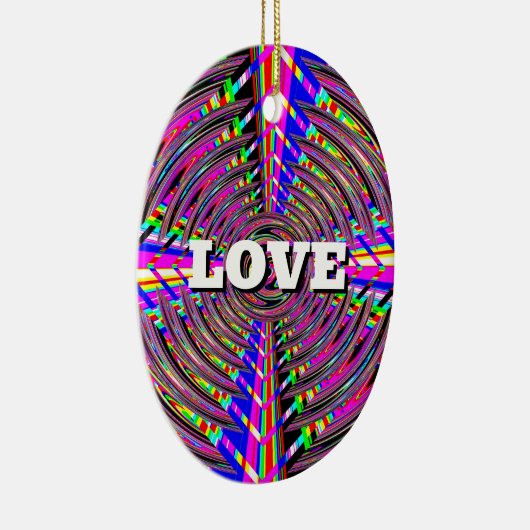 Liefde voor vrede (verander de woorden) keramisch ornament (Rechts)