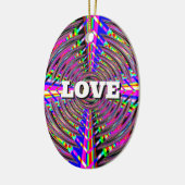 Liefde voor vrede (verander de woorden) keramisch ornament (Links)