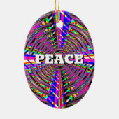 Liefde voor vrede (verander de woorden) keramisch ornament (Achterkant)