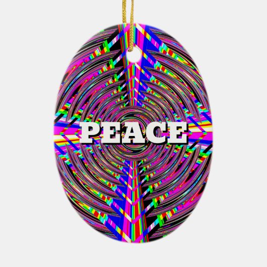 Liefde voor vrede (verander de woorden) keramisch ornament (Achterkant)