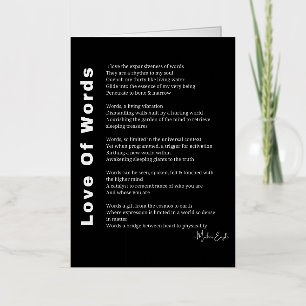 Liefde Voor Woorden gedicht poëzie Folie Wenskaart