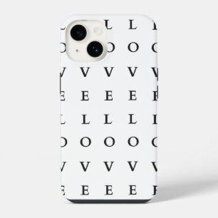 Liefde voor zwart-wit tekst iPhone 14 hoesje