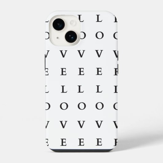 Liefde voor zwart-wit tekst iPhone hoesje (Achterkant)