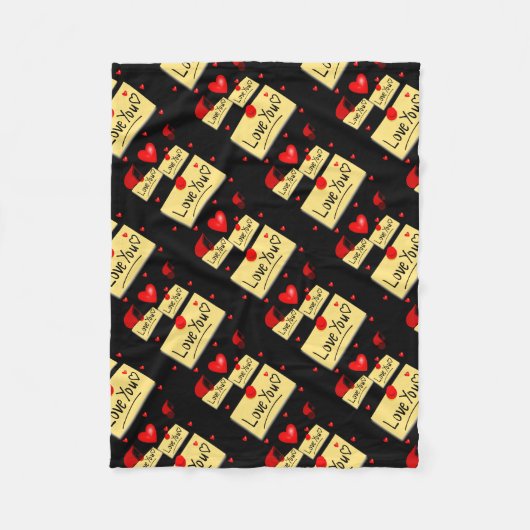 liefde voor zwarte zzzle nieuw fleece deken (Voorkant)