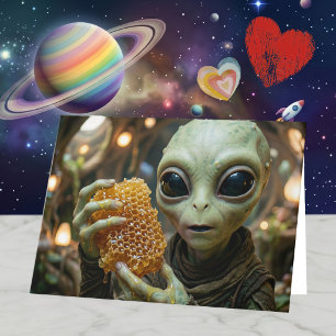 Liefde voorbij de sterren Jubileum Alien Kaart