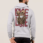 Liefde voorbij de tijd - Skeleton Embrace Art Hoodie (Achterkant)