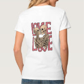 Liefde voorbij de tijd - Skeleton Embrace Art T-shirt (Achterkant)