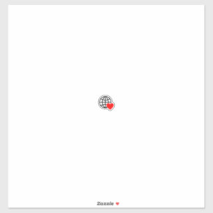 Liefde voorbij grenzen - Wereldbol & Hart Symbool  Sticker