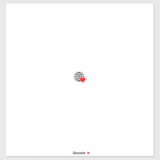Liefde voorbij grenzen - Wereldbol & Hart Symbool  Sticker (Vel)
