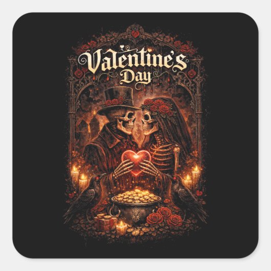 Liefde voorbij het graf vierkante sticker (Voorkant)