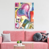 Liefde vormen Waterverf schilderij op Canvas (Insitu (Woonkamer))