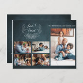 Liefde & Vrede 5 foto collage krijtbord vakantie Briefkaart (Voorkant / Achterkant)