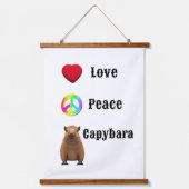 Liefde, Vrede, Capybara Wall Art Hangend Wandkleed (Voorkant)