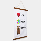 Liefde, Vrede, Capybara Wall Art Hangend Wandkleed (Gebogen)