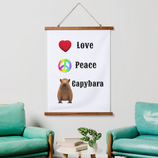 Liefde, Vrede, Capybara Wall Art Hangend Wandkleed (Woonkamer)