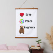 Liefde, Vrede, Capybara Wall Art Hangend Wandkleed (Slaapkamer)