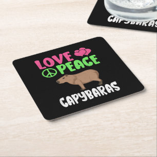 Liefde Vrede Capybaras Leuke Dieren Capybara Lover Kartonnen Onderzetters