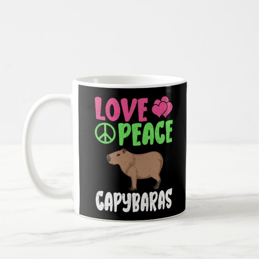 Liefde Vrede Capybaras Leuke Dieren Capybara Lover Koffiemok (Links)