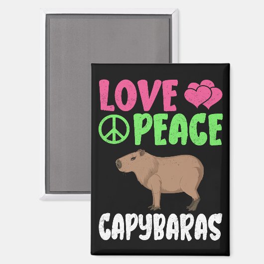 Liefde Vrede Capybaras Leuke Dieren Capybara Lover Magneet (Voorkant / Achterkant)