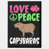 Liefde Vrede Capybaras Leuke Dieren Capybara Lover Magneet (Voorkant)