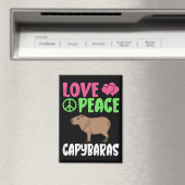 Liefde Vrede Capybaras Leuke Dieren Capybara Lover Magneet (Insitu (Vaatwasser))