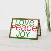 liefde, vrede, de kaart van de vreugdevakantie (Voorkant)